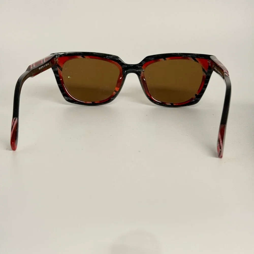X-IDE‎ Mimosa C3 Sunglasses Red Black Plaid Immagine Design Eyewear 49-18-140